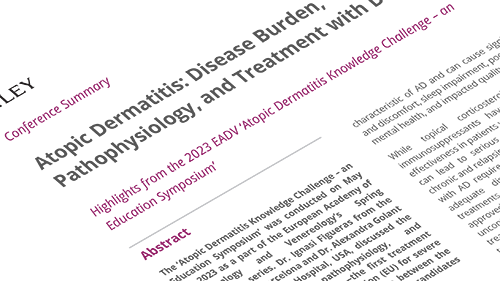 Atopic Dermatitis: Disease Burden, Pathophysiology, and Treatment with Dupixent<br><small>2023 Symposium Highlights – Article</small>